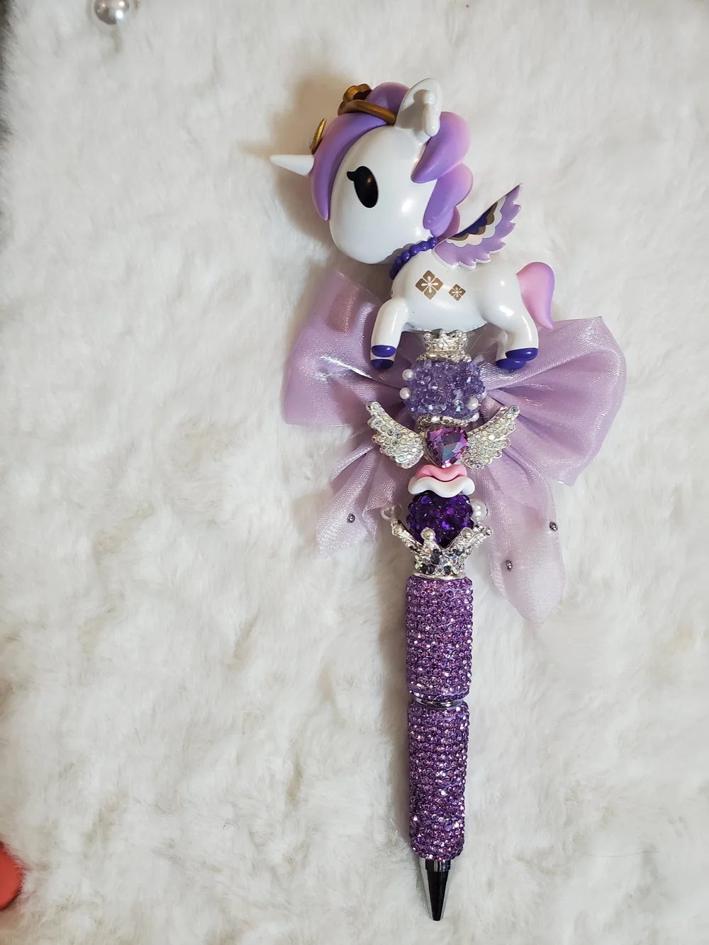 Lavender Tokidoki Unicorn Beaded Pen - Sparkle Topper
